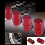 4 TAPONES VALVULA RUEDA NEUMATICO DE ALUMINIO PARA LLANTA COCHE MOTO ROJO